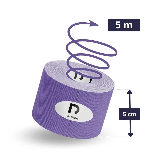 DrTape mocna wodoodporna taśma do tejpingu 5 cm x 5 m fioletowa