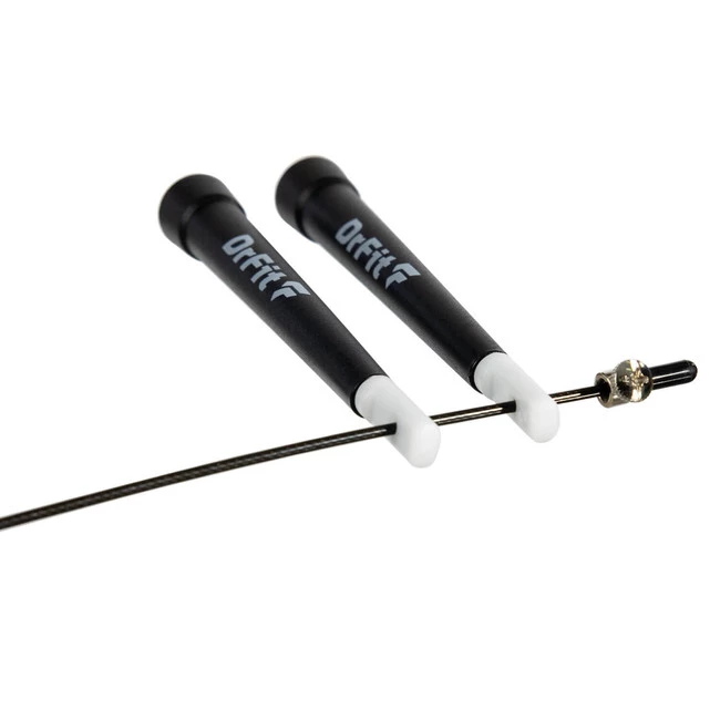 DrFit Skakanka 3 m z wytrzymałą stalową linką z możliwością regulacji do treningu fitness cardio czarna