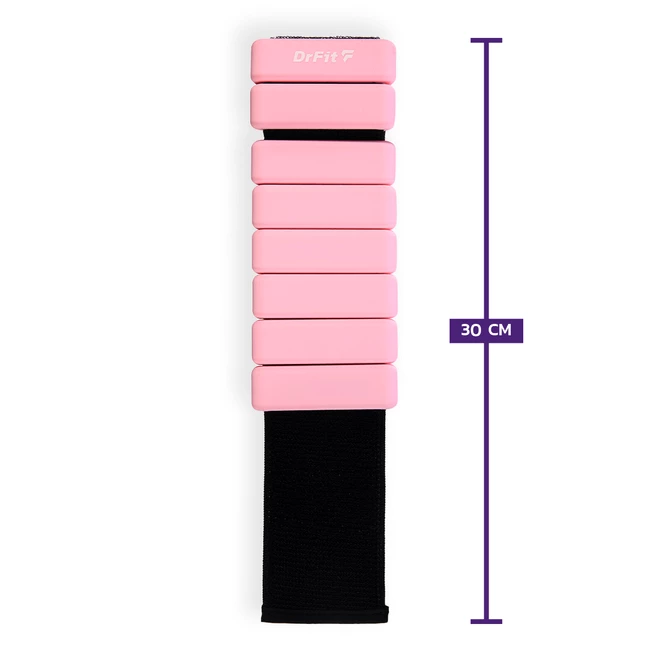DrFit regulowane obciążniki silikonowe na kostki i nadgarstki 0,45 kg (para) różowe