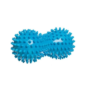 DrFit Podwójna piłeczka sensoryczna duoball z masującymi wypustkami niebieska