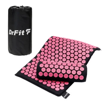DrFit Mata do akupresury krótka z poduszką i torbą różowe igły