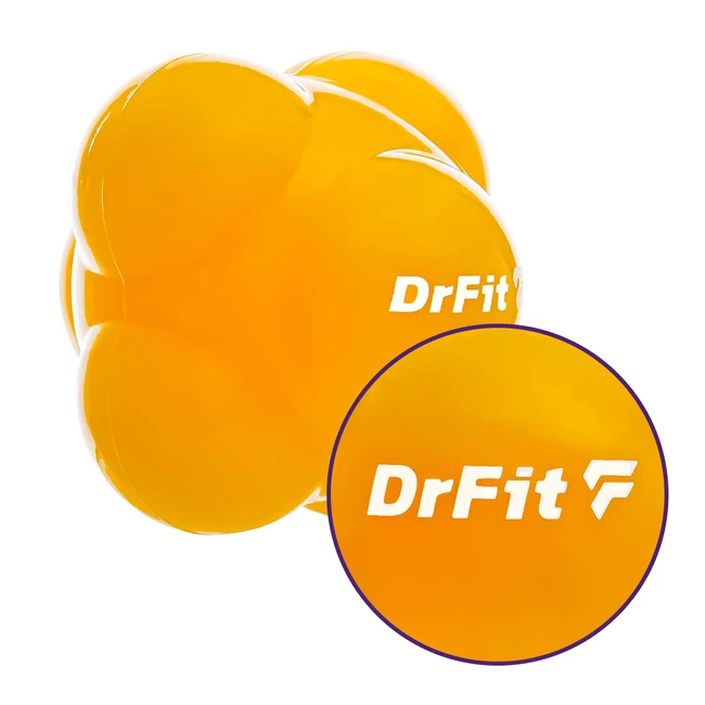 DrFit Piłka do treningu refleksu sensoryczna do ćwiczeń zręcznościowych żółta
