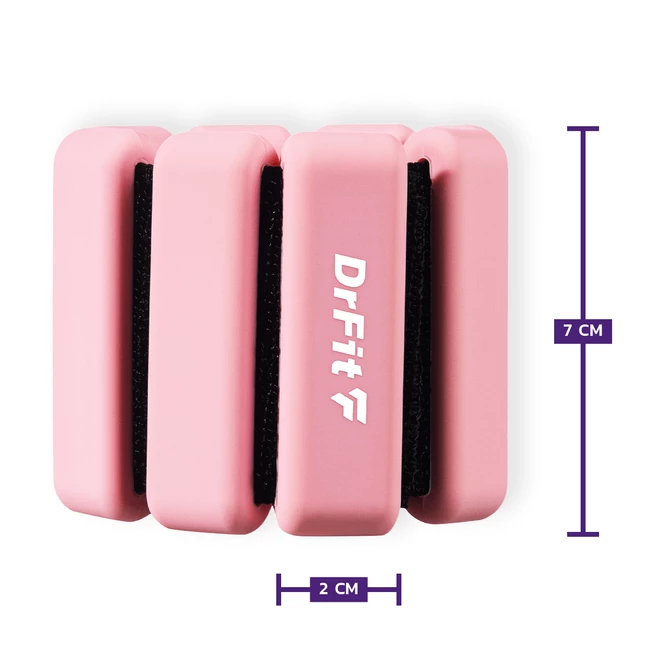 DrFit regulowane obciążniki silikonowe na kostki i nadgarstki 0,45 kg (para) różowe