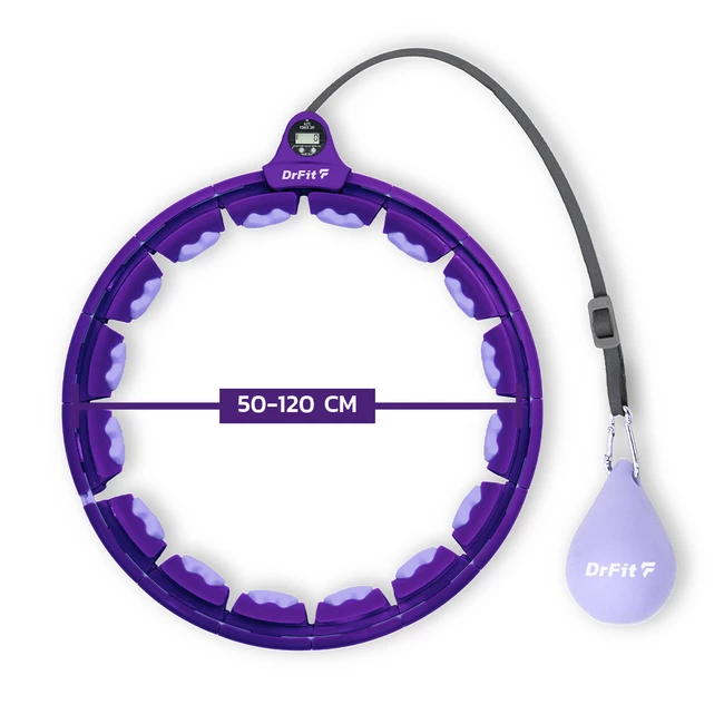 DrFit Hula Hop z obciążeniem i licznikiem masujące ciemnofioletowe