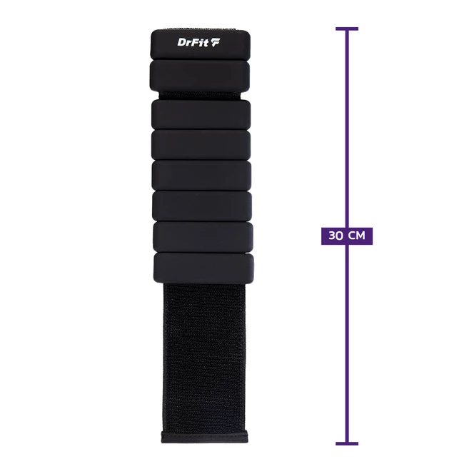 DrFit regulowane obciążniki silikonowe na kostki i nadgarstki 0,45 kg (para) czarne