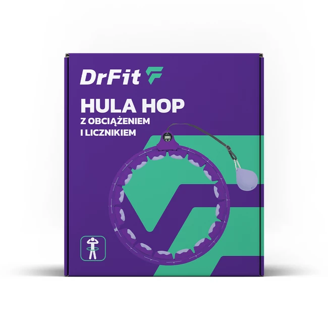 DrFit Hula Hop z obciążeniem i licznikiem masujące ciemnofioletowe