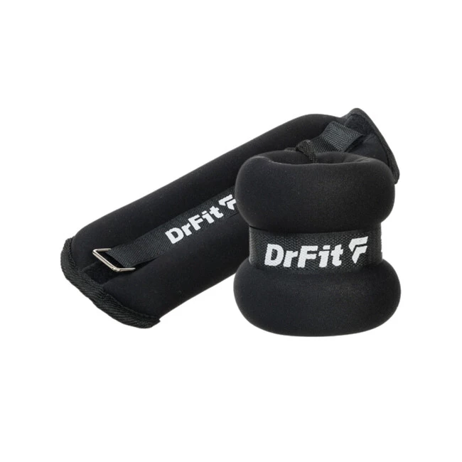 DrFit ciężarki do ćwiczeń na kostki i nadgarstki 0,5 kg (para) czarne 