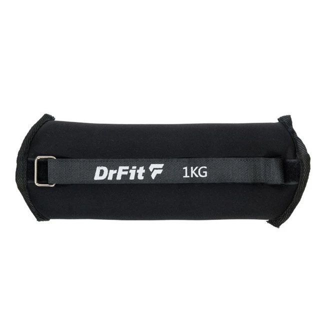 DrFit obciążniki do ćwiczeń na kostki i nadgarstki 1 kg (para) czarne