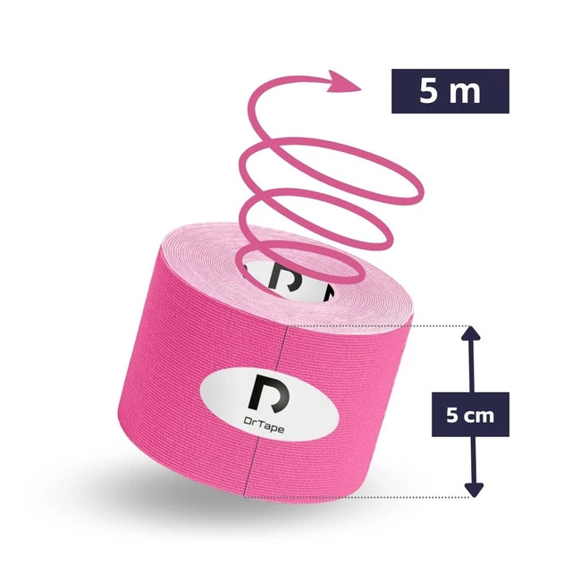 DrTape mocna wodoodporna taśma do tejpingu 5 cm x 5 m różowa