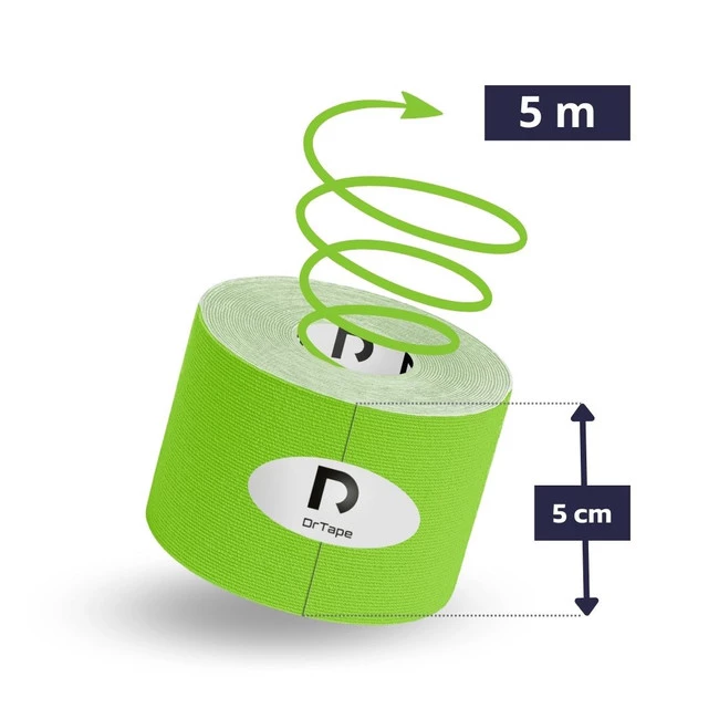 DrTape mocna wodoodporna taśma do tejpingu 5 cm x 5 m zielona