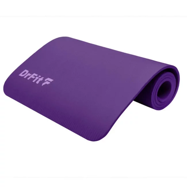 Zestaw treningowy DrFit fioletowy – mata NBR, ring pilates i taśma oporowa 5,4 kg