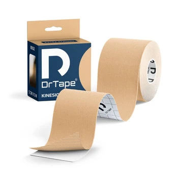 DrTape mocna wodoodporna taśma do tejpingu 5cm x 5m beżowa