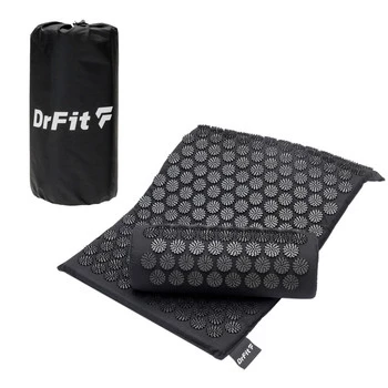 DrFit Mata do akupresury krótka z poduszką i torbą czarne igły