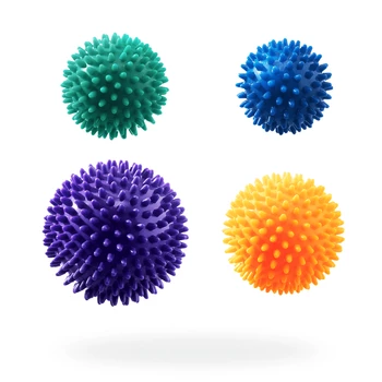 DrFit Twarde piłki z wypustkami sensorycznymi wytrzymałe - zestaw 4 piłek