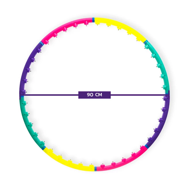 DrFit Hula hop składane 8 elementów z wypustkami masujące ø 95 cm wielokolorowe