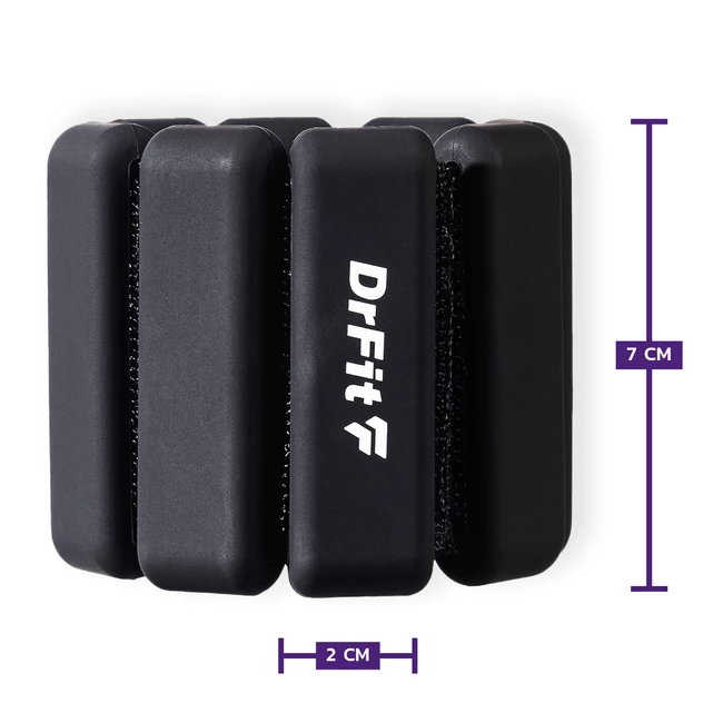 DrFit regulowane obciążniki silikonowe na kostki i nadgarstki 0,45 kg (para) czarne