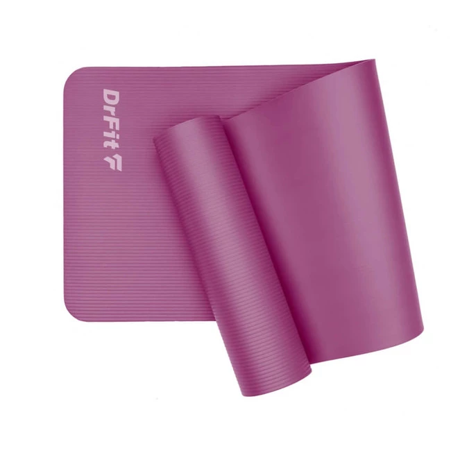 DrFit NBR grubsza antypoślizgowa mata do ćwiczeń fitnessu, jogi i rehabilitacji bordowa