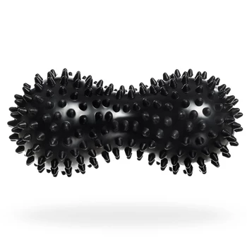 DrFit Podwójna piłeczka masująca z wypustkami sensorycznymi czarna