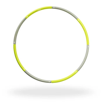 DrFit Hula hop gładkie składane koło treningowe 8-elementowe do modelowania sylwetki ø 100 cm szaro-zielone
