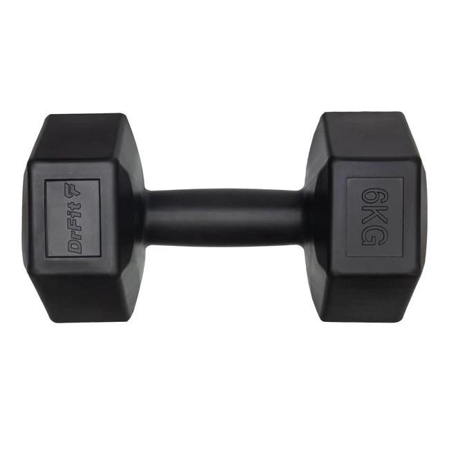 DrFit Hantle sześciokątne w kształcie heksagonów 6 kg czarne (2 sztuki) 6 kg czarne (2 sztuki)