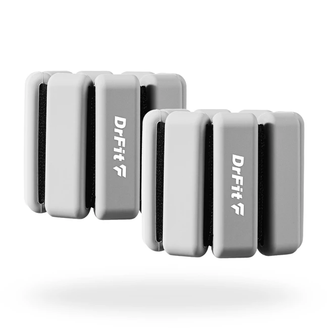 DrFit regulowane obciążniki silikonowe na kostki i nadgarstki  0,45 kg (para) szare