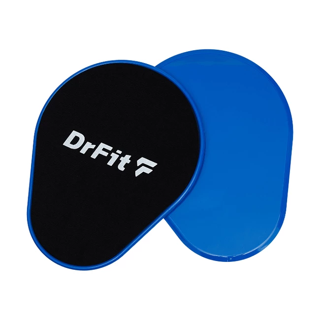 DrFit Dwustronne dyski ślizgowe do ćwiczeń niebieskie