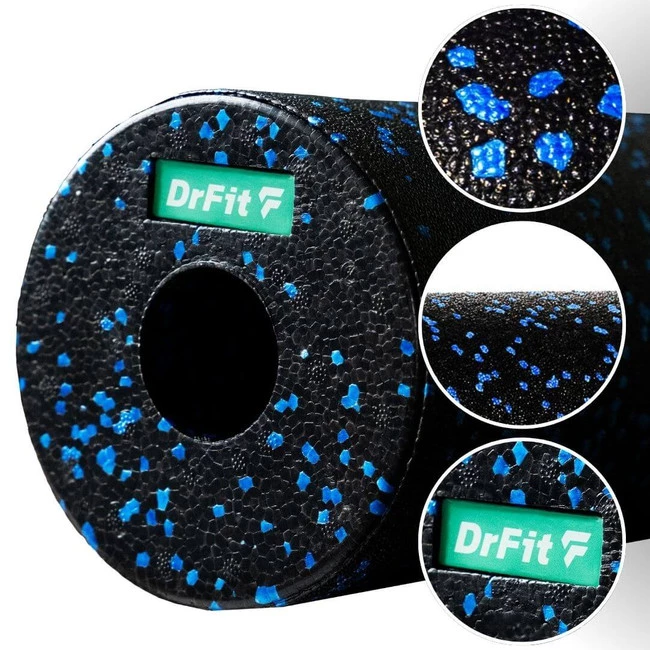 DrFit Zestaw piankowych rollerów do masażu i rehabilitacji - 4 elementy niebieskie kropki