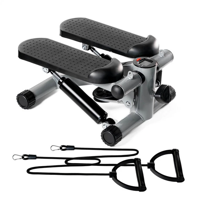 DrFit stepper z linkami do fitnessu z ekranem LCD czarno-szary