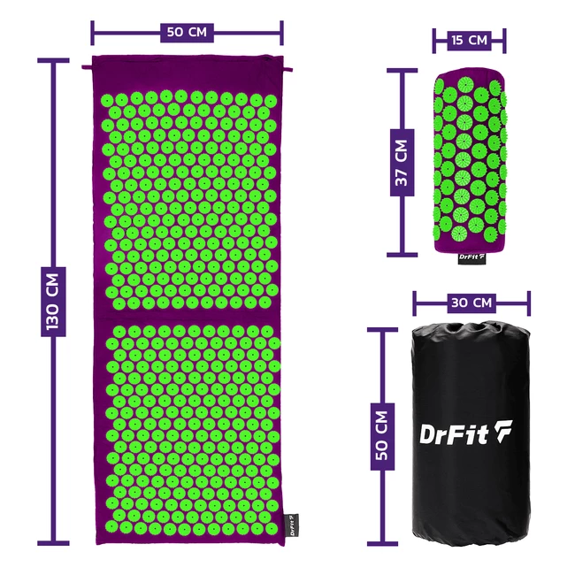 DrFit Mata długa do akupresury + poduszka zielone igły