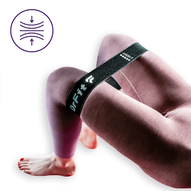 DrFit zestaw elastycznych taśm oporowych do treningu bioder - 5 sztuk