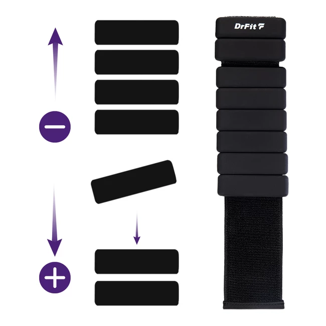 DrFit regulowane obciążniki silikonowe na kostki i nadgarstki 0,45 kg (para) czarne