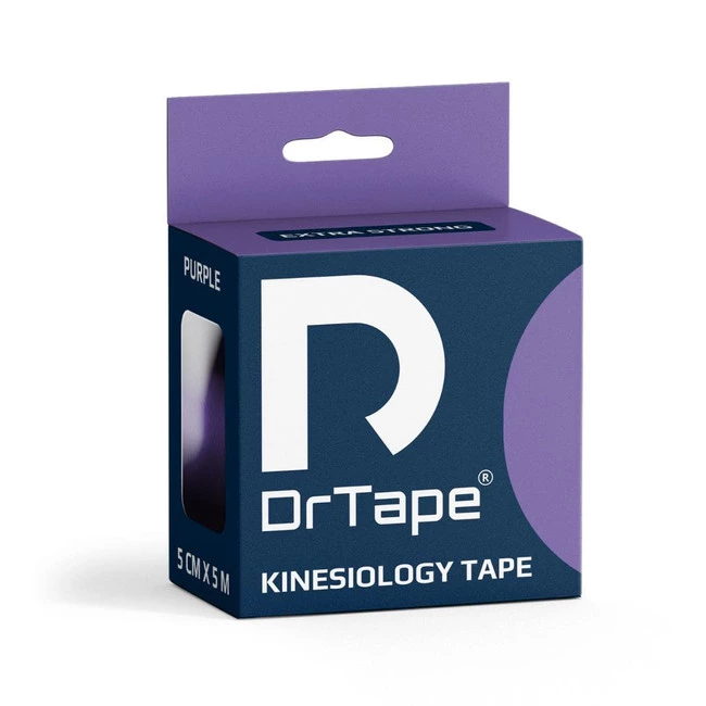 DrTape mocna wodoodporna taśma do tejpingu 5 cm x 5 m fioletowa