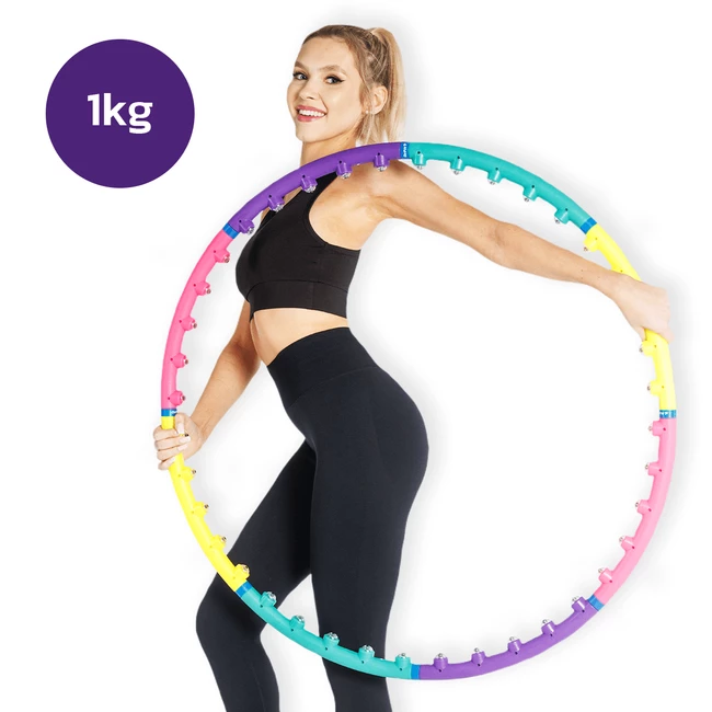 DrFit Hula hop składane 8 elementów z wypustkami masujące ø 95 cm wielokolorowe