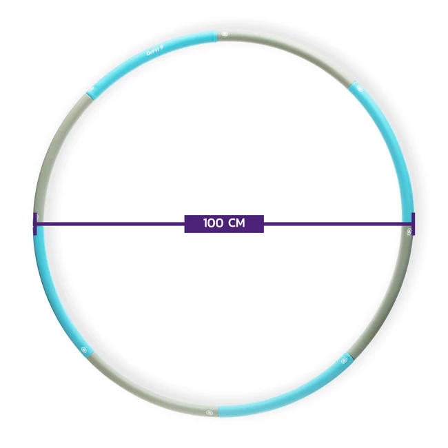 DrFit Hula hop gładkie składane koło treningowe 8-elementowe do modelowania sylwetki ø 100 cm szaro-niebieskie