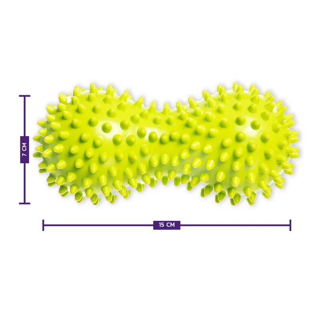 DrFit Podwójna piłeczka sensoryczna duoball z masującymi wypustkami zielona