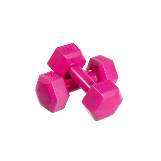 DrFit Hantle sześciokątne w kształcie heksagonów 1kg różowy