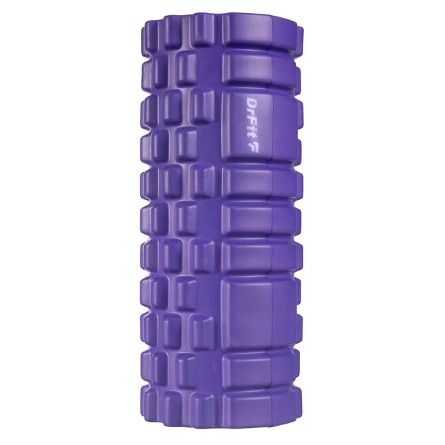 DrFit Roller do masażu i rehabilitacji z wypustkami fioletowy ø 15x33 cm