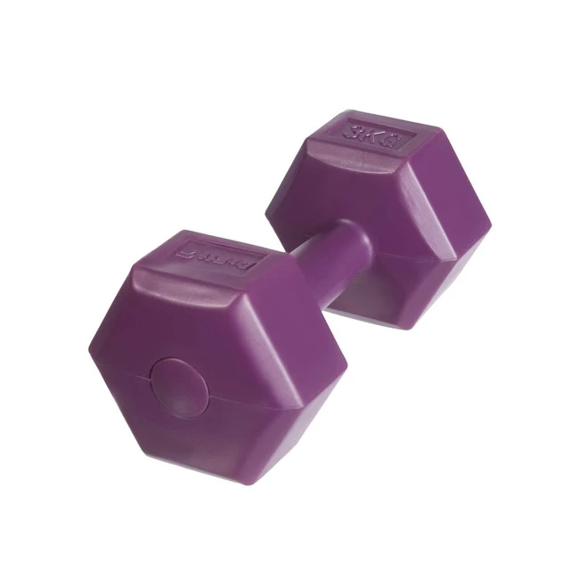 DrFit Hantle sześciokątne w kształcie heksagonów 3 kg fioletowe (2 sztuki)