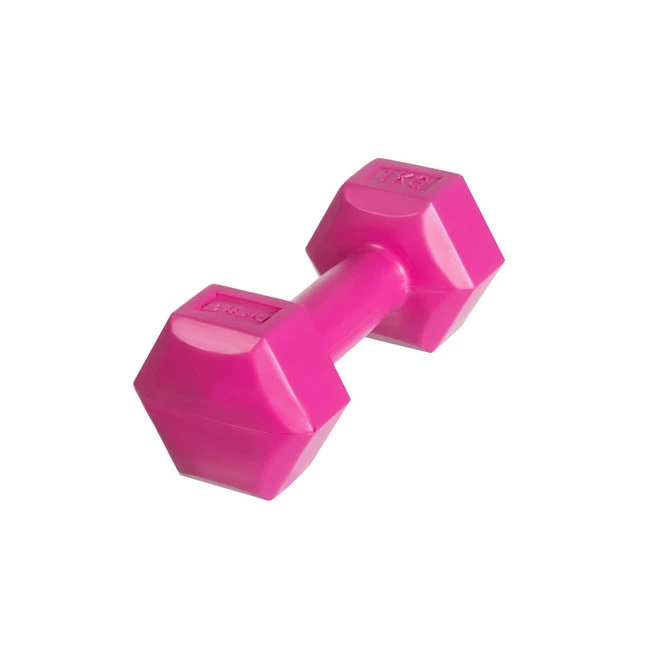 DrFit Hantle sześciokątne w kształcie heksagonów 1kg różowy