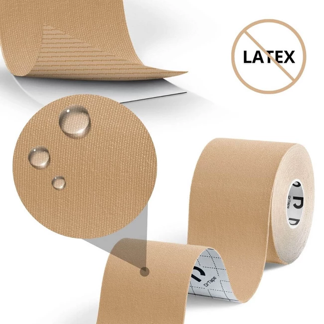 DrTape mocna wodoodporna taśma do tejpingu 5cm x 5m beżowa