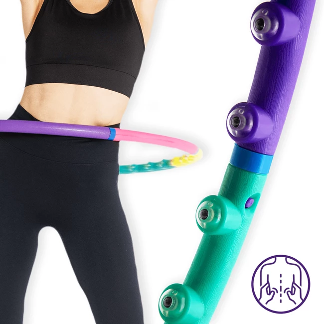 DrFit Hula hop składane 8 elementów z wypustkami masujące ø 95 cm wielokolorowe