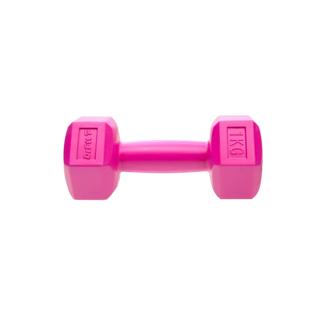 DrFit Hantle sześciokątne w kształcie heksagonów 1kg różowy