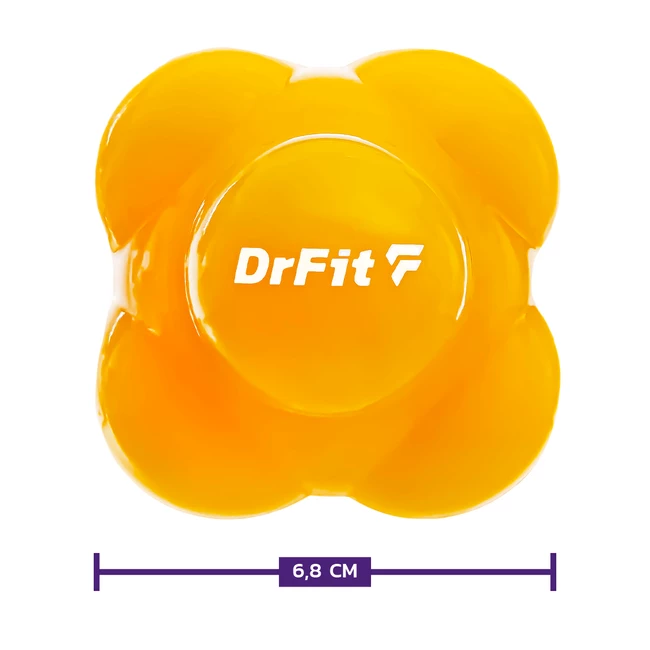 DrFit Piłka do treningu refleksu sensoryczna do ćwiczeń zręcznościowych żółta