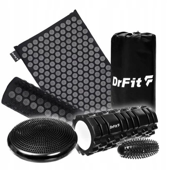 Zestaw regeneracyjny - mata do akupresury, roller sensoryczny, roller z wypustkami, poduszka balansowa z wypustkami