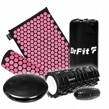 Zestaw regeneracyjny - mata do akupresury, roller sensoryczny, roller z wypustkami, poduszka balansowa z wypustkami